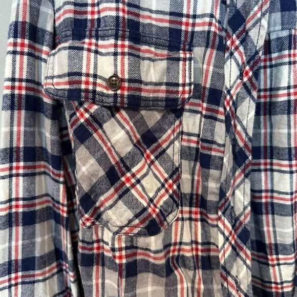 BDG Cropped Flannel Plaid Shirt Medium - Picture 4 of 7